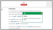 Screenshot af Træn Ord-siden